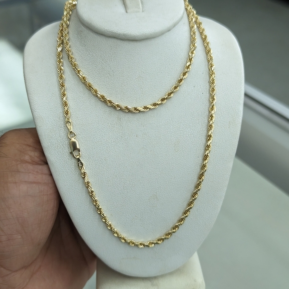 14kt Real Gold Rope Chain 2.9mm 22 Inches